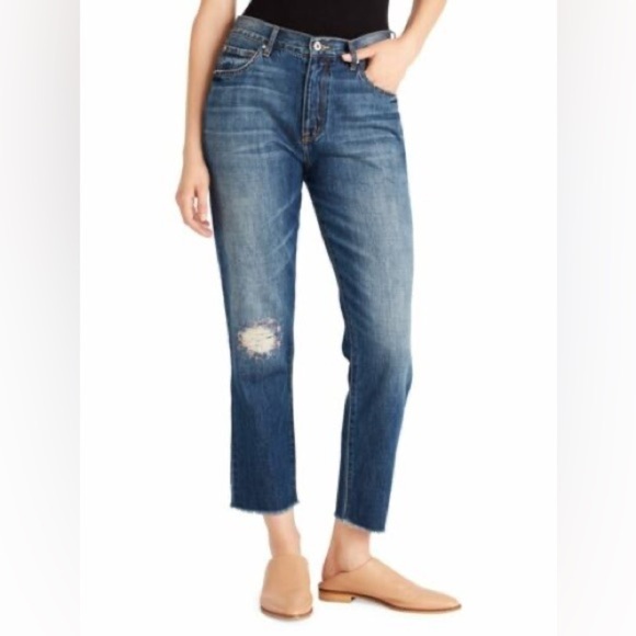 Ella Moss Womens Size 26 Vintage High Waist Jeans Waxwing NEW Distressed Blue - Picture 1 of 12